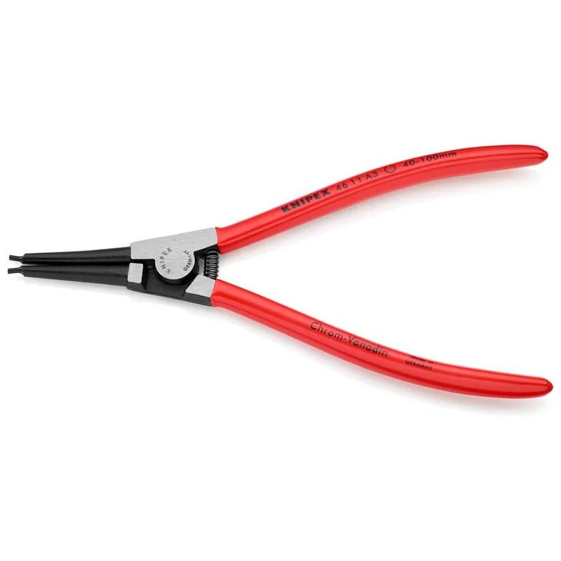 Kliešte KNIPEX 46 11 A3 – rovné, vonkajšie poistné krúžky, 40-100 mm