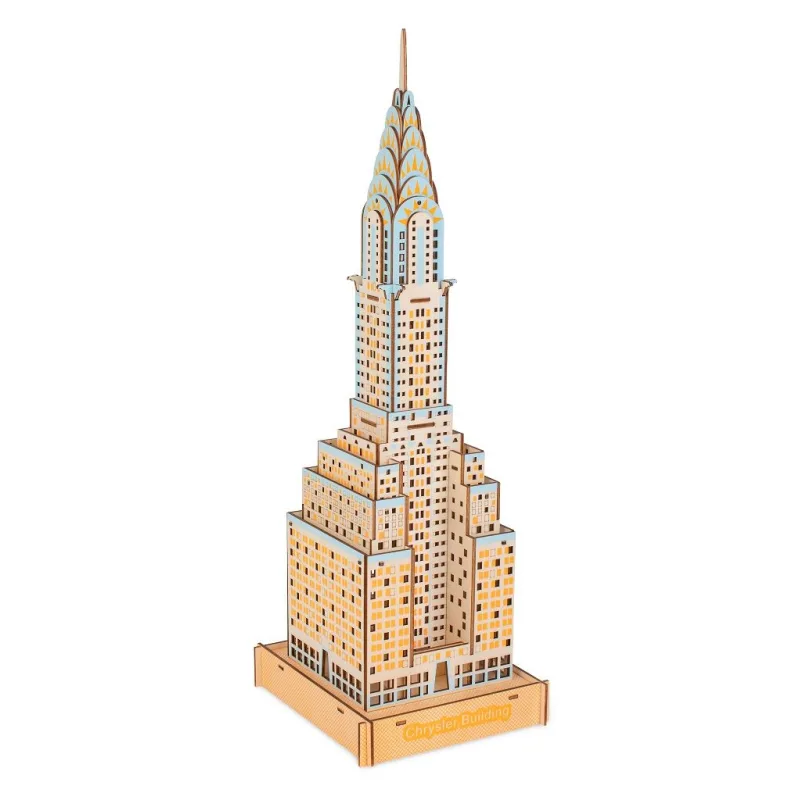 Woodcraft Drevené 3D puzzle Chrysler Building farebné