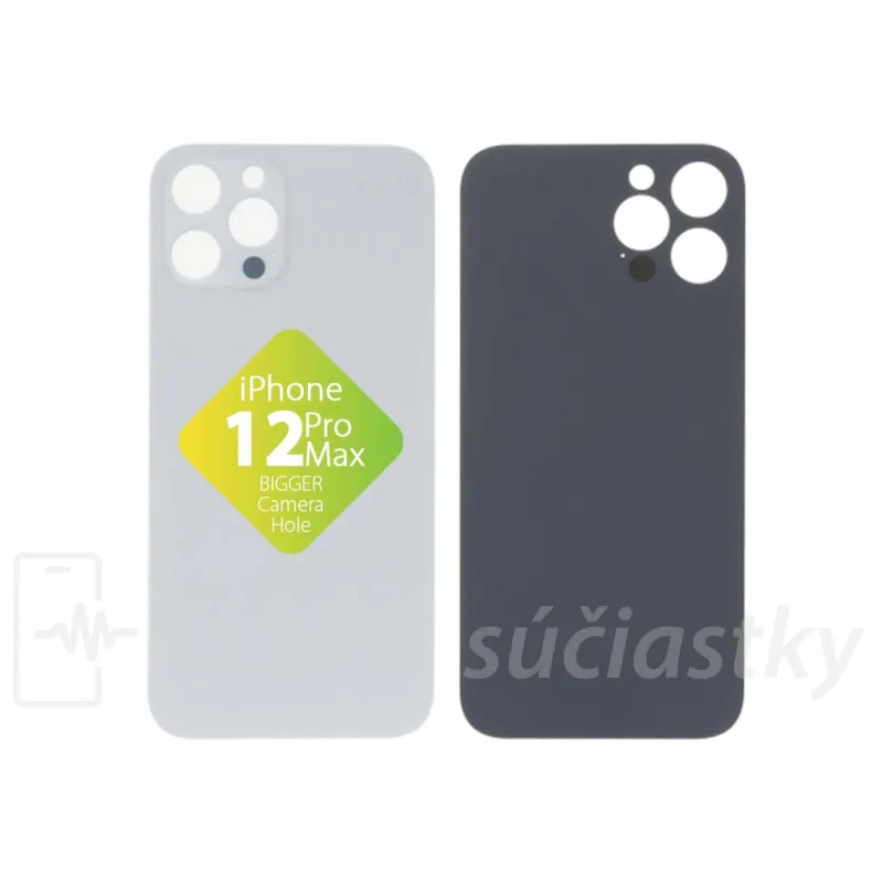 iPhone 12 Pro Max - Zadné sklo housingu Silver