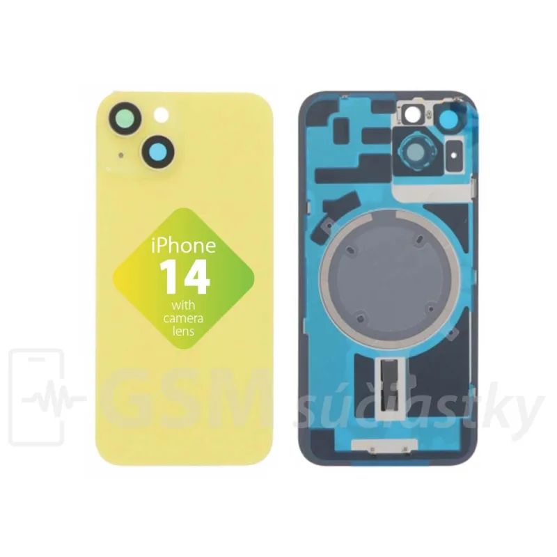 iPhone 14 - Zadné sklo housingu Žlté