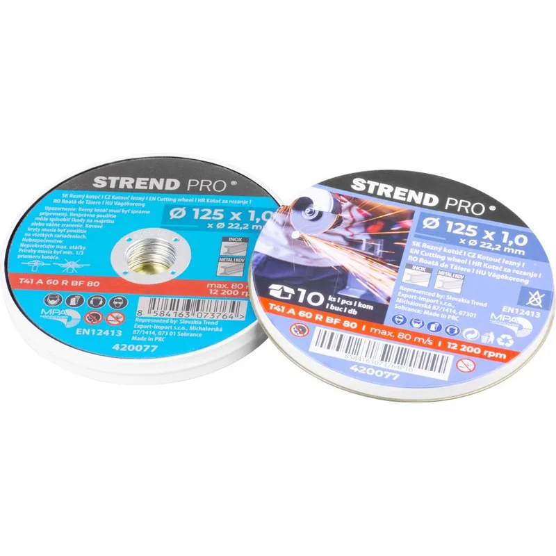 Rezný kotúč na kov Strend Pro 125x1,0x22,2 mm, dóza, 10 ks