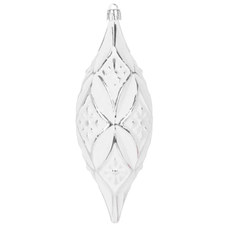 Ozdoba na vianočný stromček, strieborná, 2 ks, 16 cm