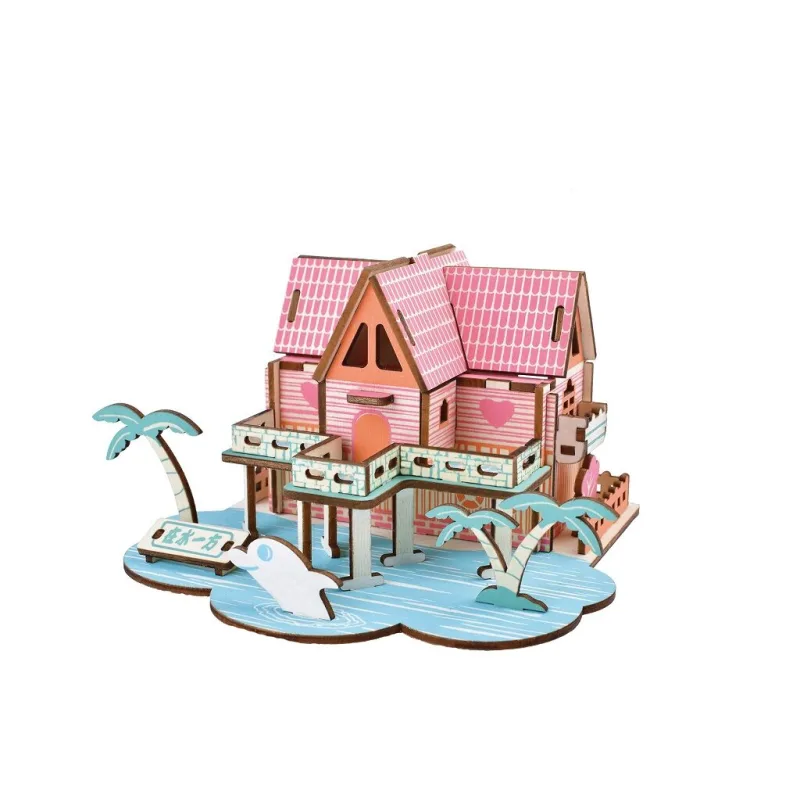 Woodcraft Drevené 3D puzzle Letný dom