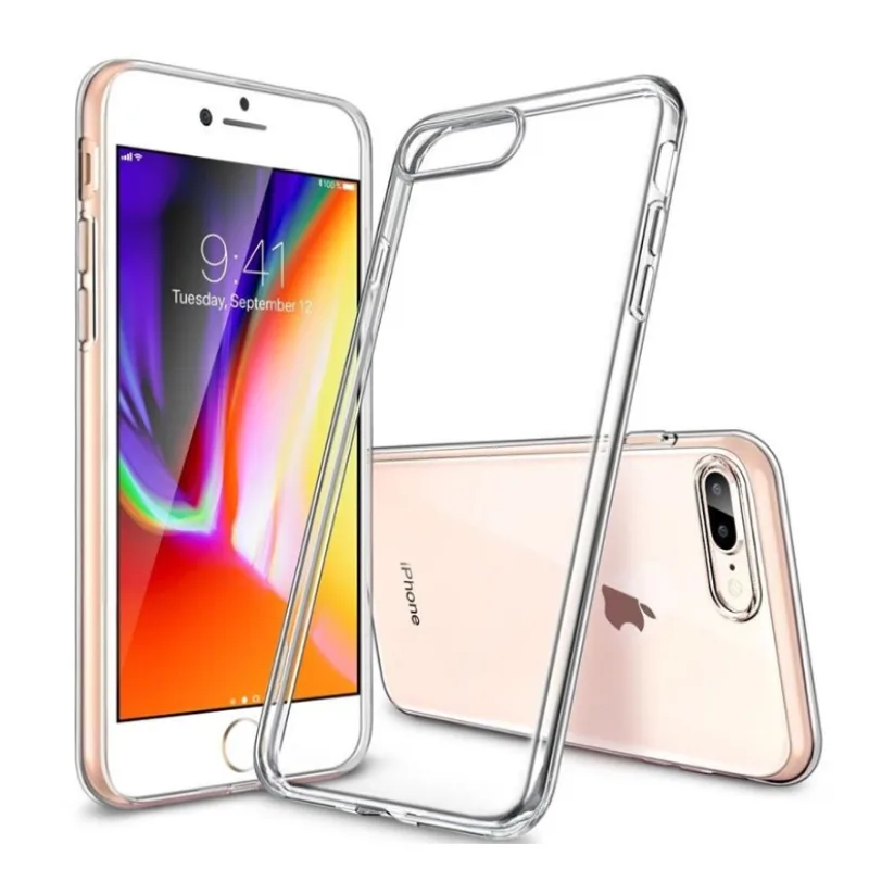 Transparentné Puzdro priesvitné silikónové iPhone 7 Plus, 8 Plus Farba: Priesvitné 6018