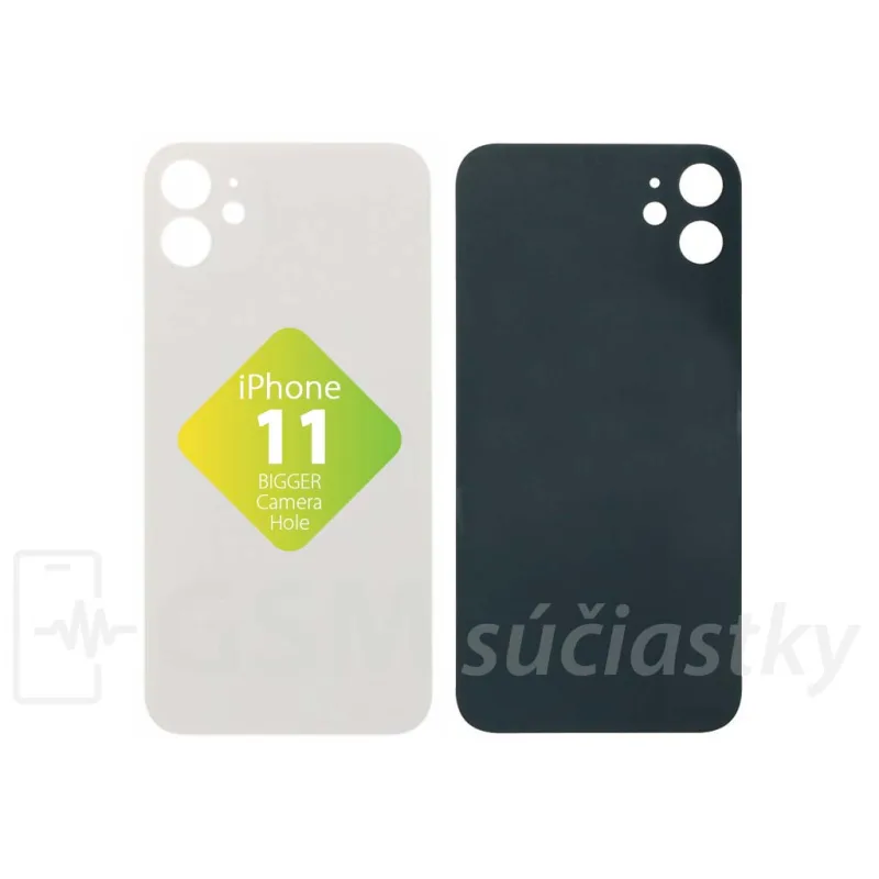 iPhone 11 - Zadné sklo housingu Biele