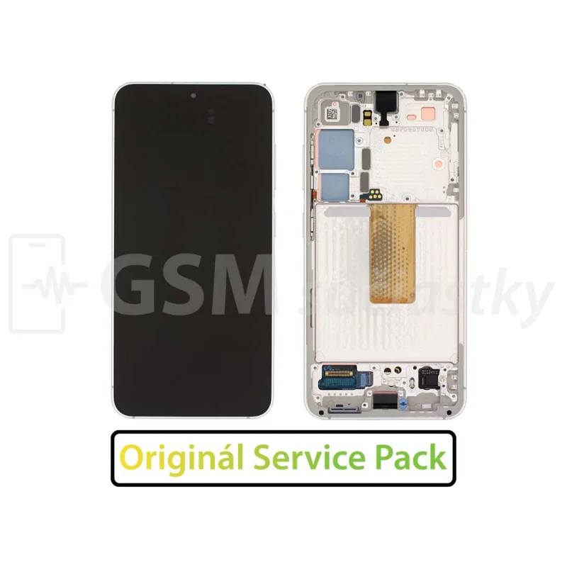 LCD Displej + Dotykové sklo + Rám Samsung Galaxy S23 - originál Farba: Cream