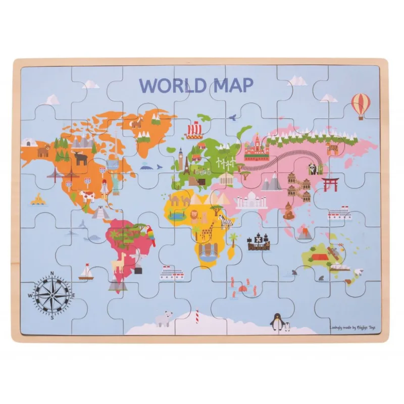 Bigjigs Toys Puzzle - Mapa sveta