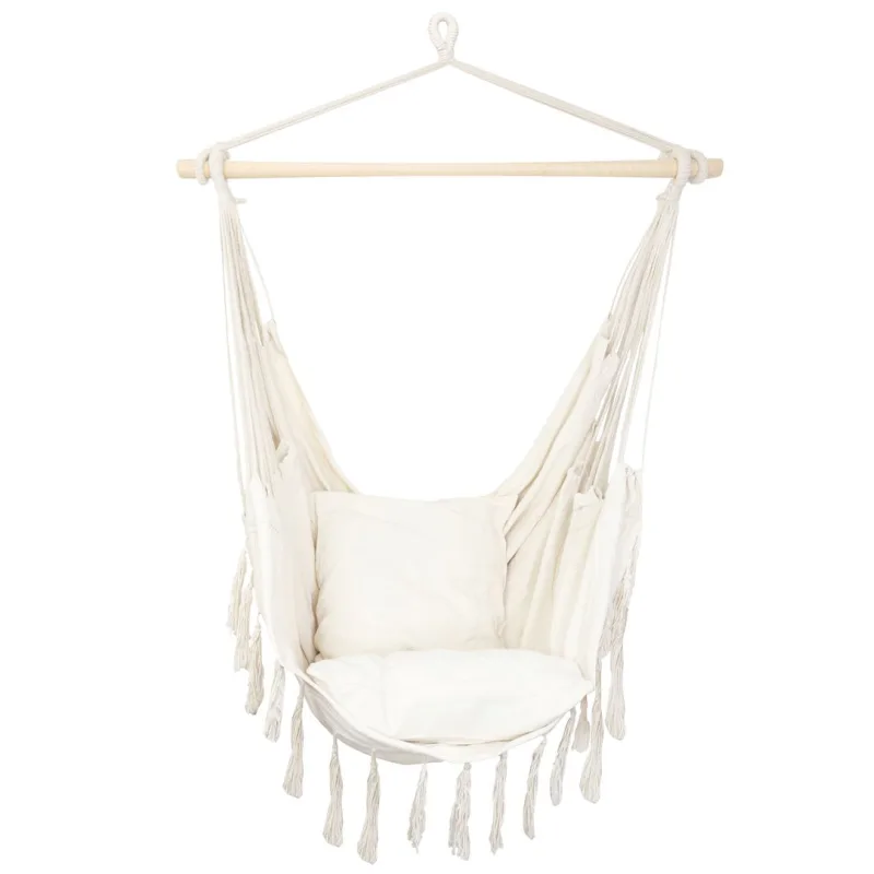 Závesné hojdacie kreslo Greko, prírodné béžové, 150x120 cm