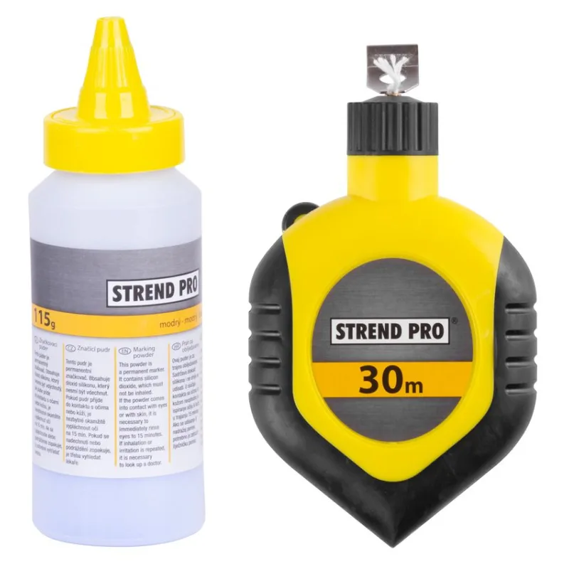 Murárska šnúra Strend Pro G536, 30 m, s navíjačom a modrým práškom