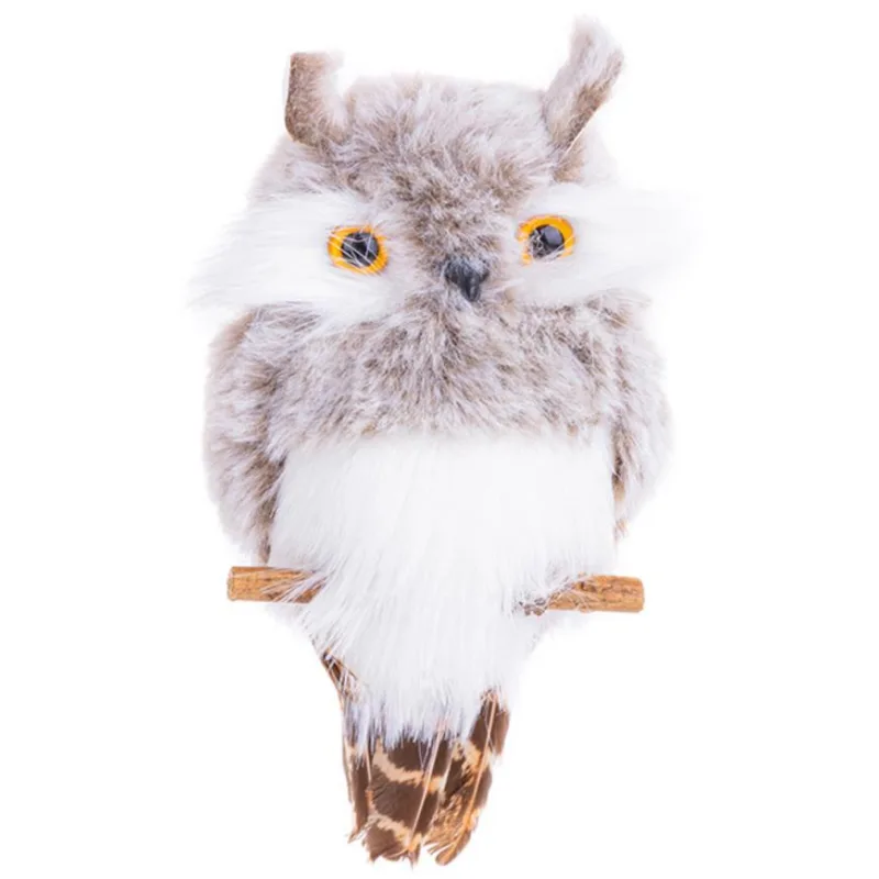 Vianočná dekorácia Sova sivá, závesná, 18x8x4,5 cm