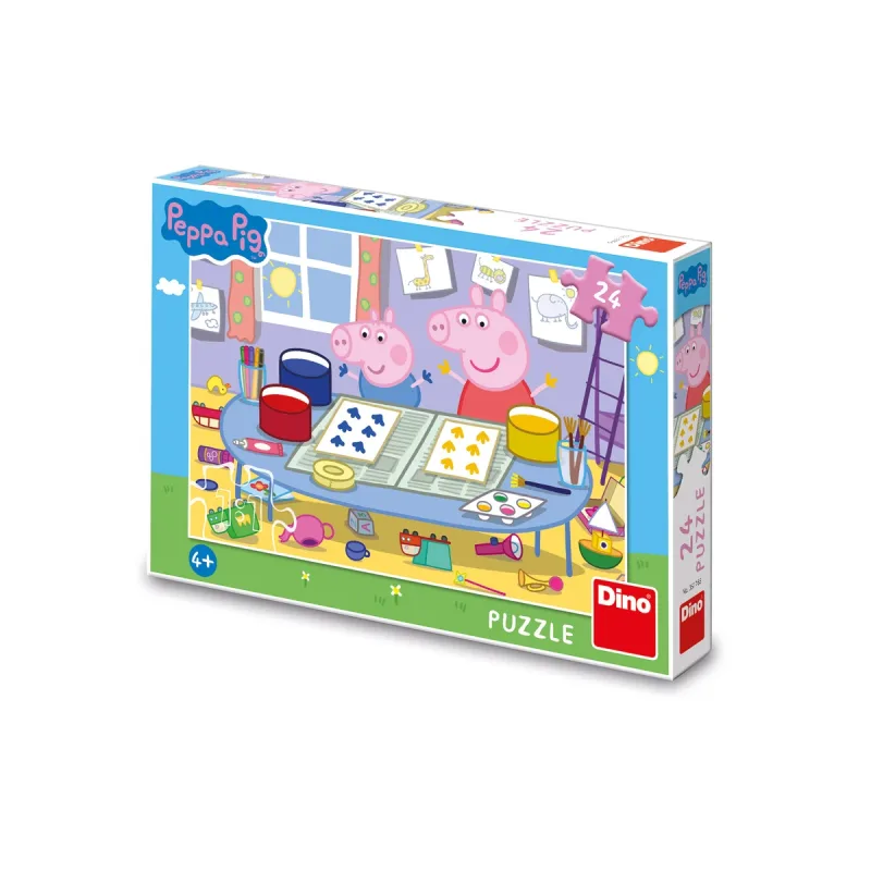 Dino Puzzle Peppa Pig: Výtvarník 24 dielikov