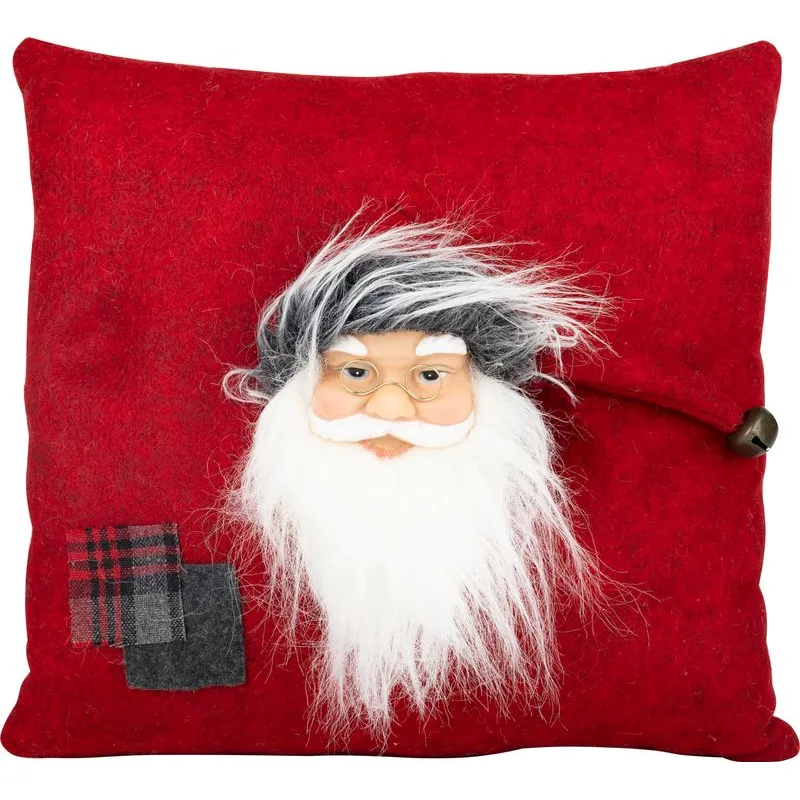 Vianočná dekorácia Vankúš Santa, červený, 30x30 cm