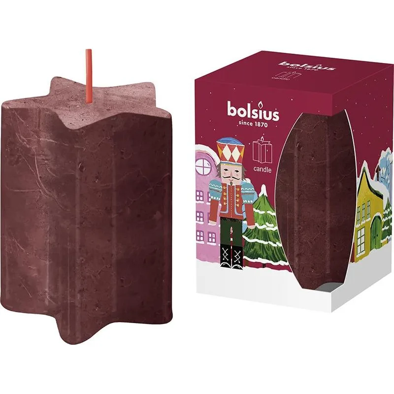 Sviečka Bolsius Pillar Star Luskáčik, hviezda, 100x70 mm