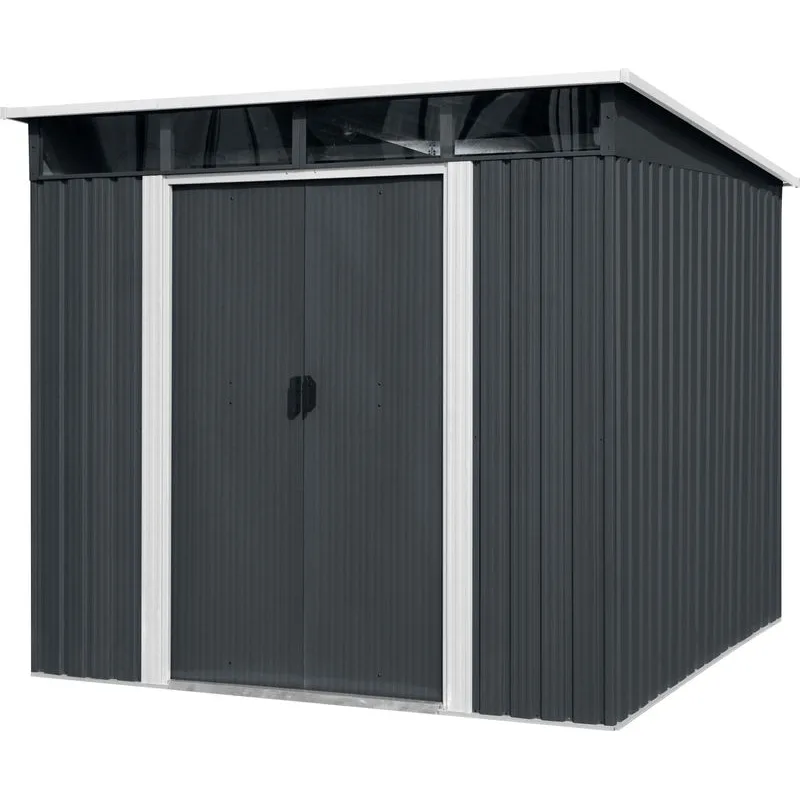 Záhradný domček Strend Pro, plechový, antracit, 238x199x202 cm