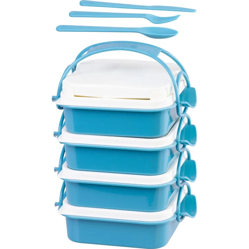 Obedár MagicHome, 4x0,8 l, hranatý, 4-dielny, s príborom