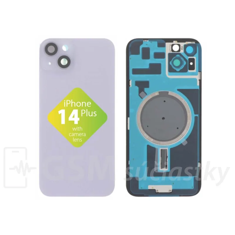 iPhone 14 Plus - Zadné sklo housingu Fialové
