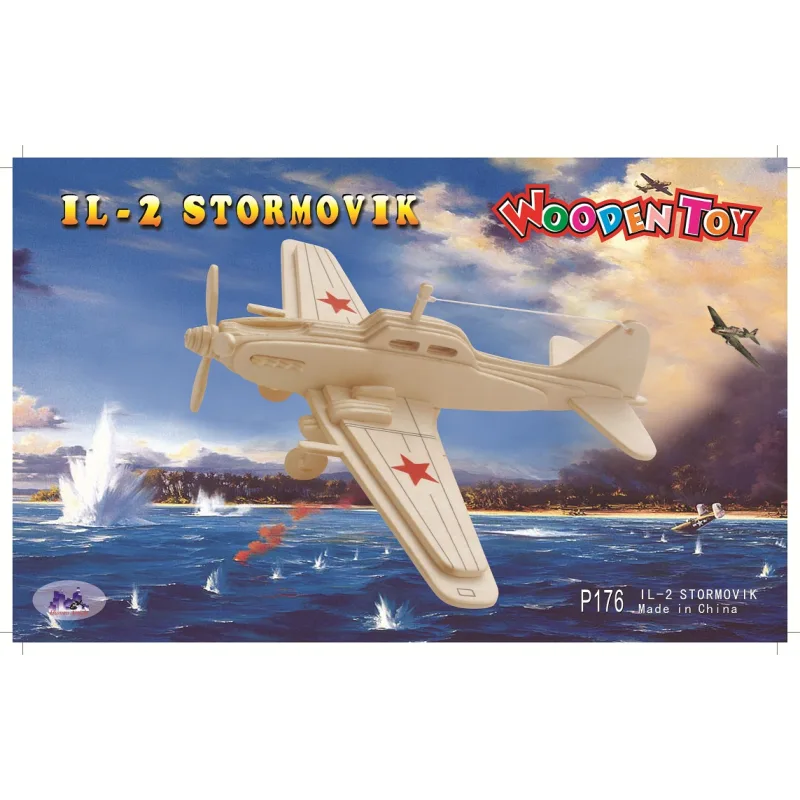 Woodcraft Drevené 3D puzzle Lietadlo IL-2 P176