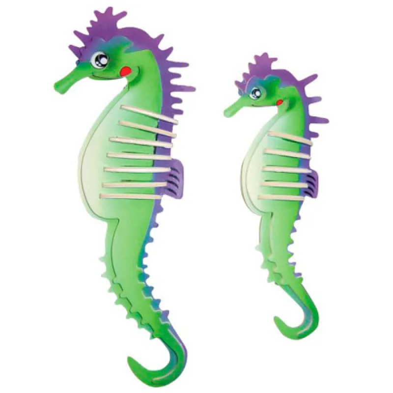 Woodcraft Drevené 3D puzzle Morský koník farebný HC011