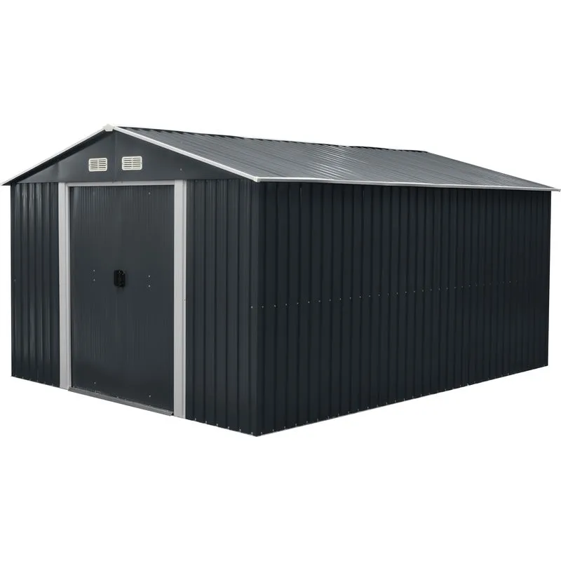 Domček Strend Pro, záhradný, plech, antracit, 301x367x214 cm