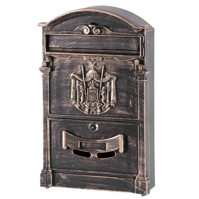 Poštová schránka ALU, hliníková, antique bronze, 410x255x090 mm