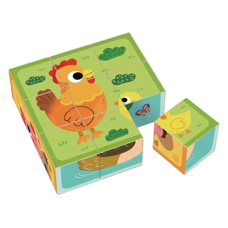 Drevené kocky Farma