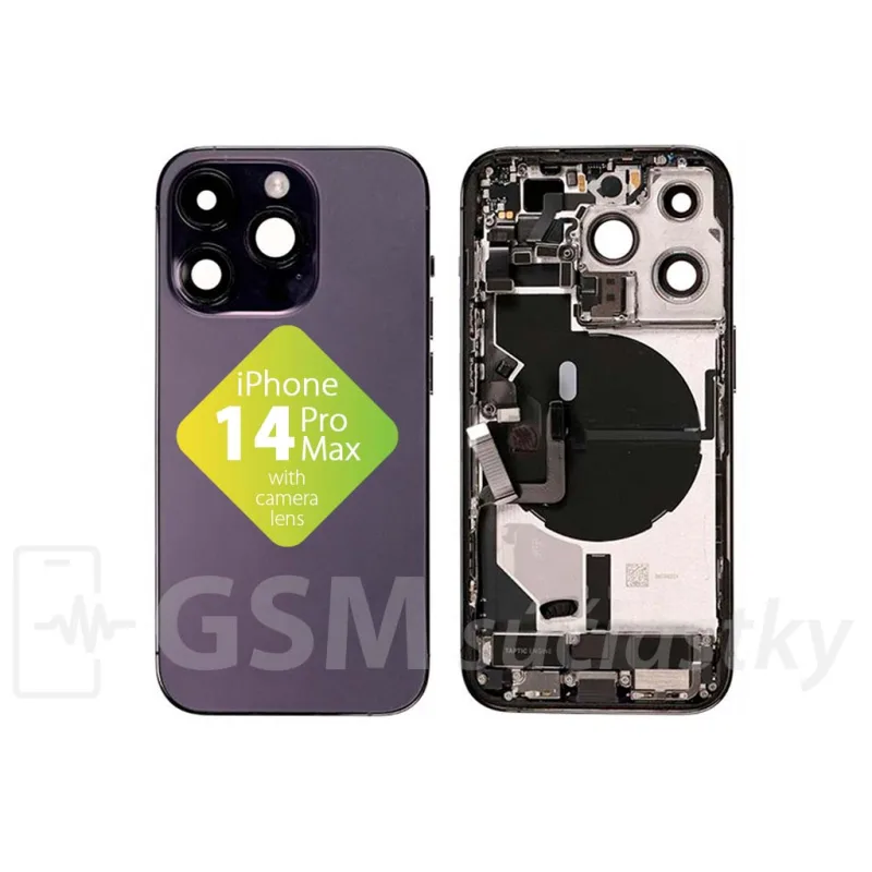 iPhone 14 Pro Max - Zadný Housing s Malými Dielmi - Fialový