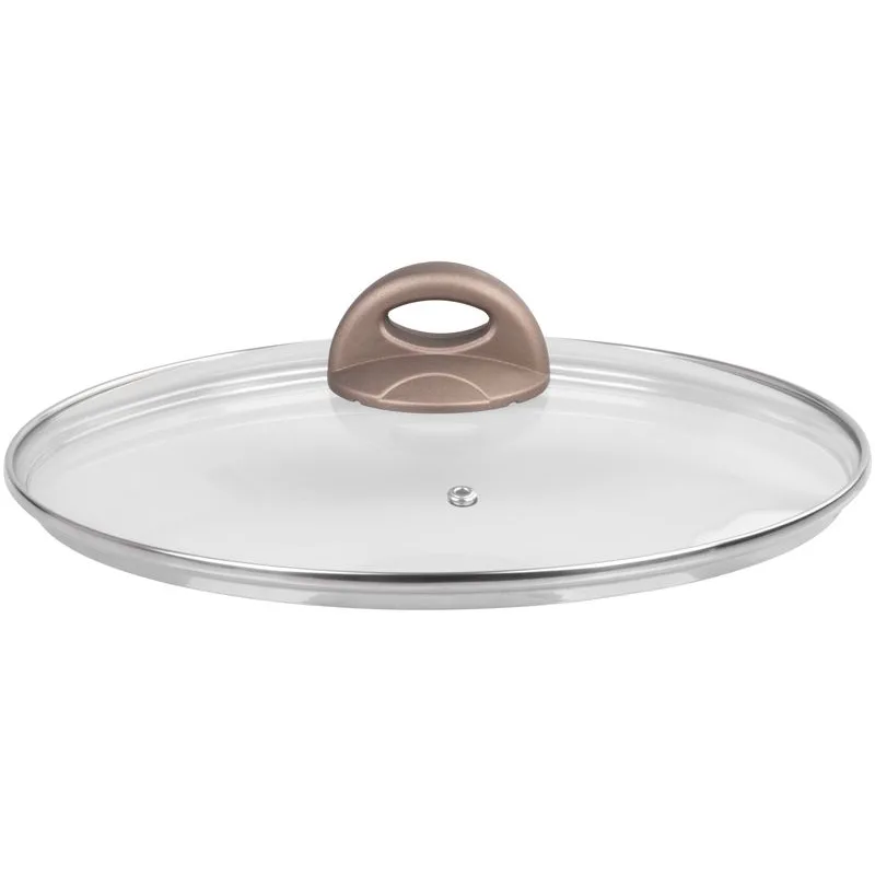 Pokrievka MagicHome Coffee Brown Line, 24 cm, sklenená