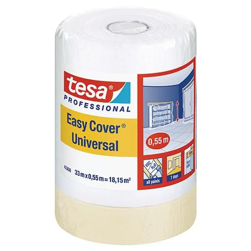 Fólia tesa Pro Easy Cover® Universal, s páskou, 550 mm, L-33 m, transparentná