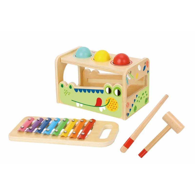 2Kids Toys Zatĺkačka a xylofón Krokodíl