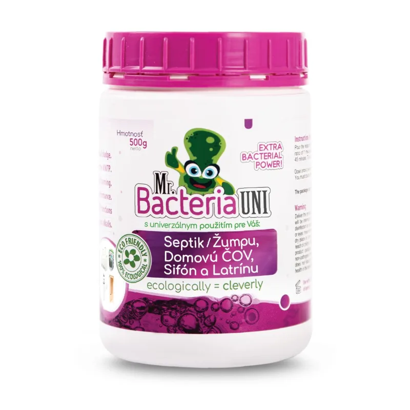 Aktivátor Mr.Bacteria UNI 4v1, do septiku, sifónu, ČOV a latríny, 500 g
