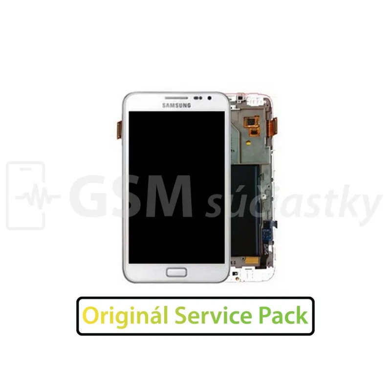 Samsung N7000 Galaxy Note - LCD displej + Dotykové sklo a Rám Originál Farba: Biela