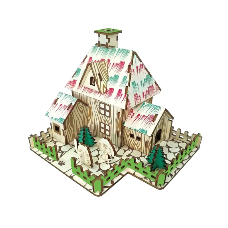 Woodcraft Drevené 3D puzzle Čarodejnícka chyža