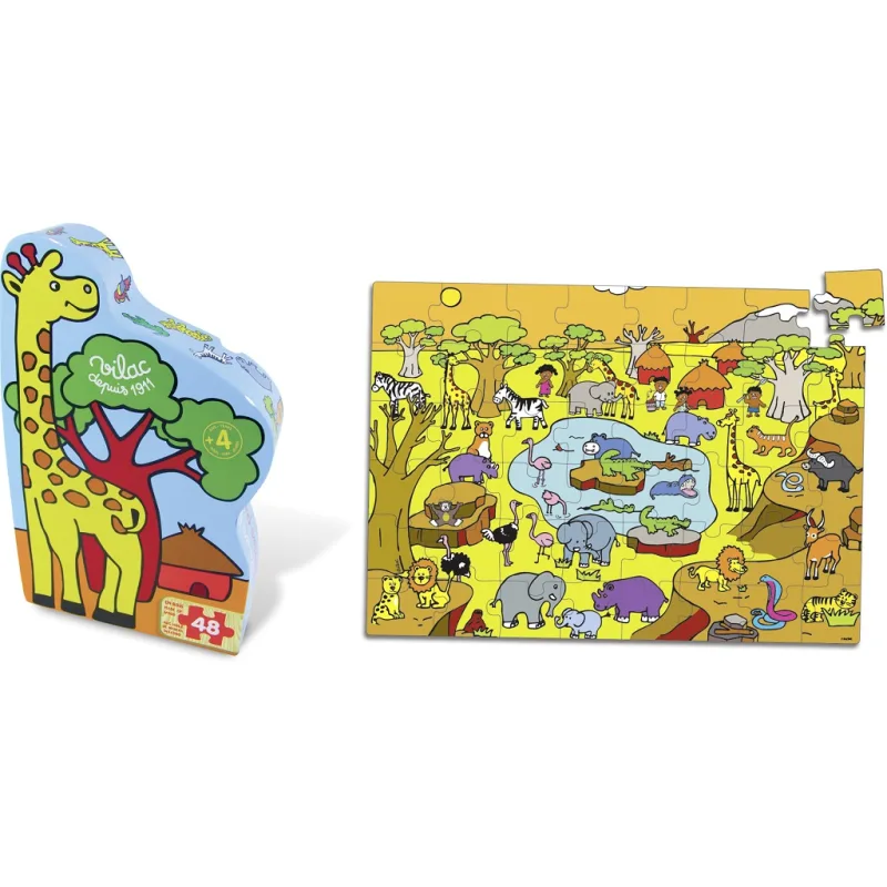 Vilac Drevené puzzle Savana 48 ks