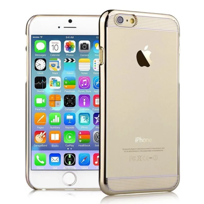 Transparentné Puzdro X-FITTED na mobil Iphone 6 Plus, 6S Plus Farba: transparentná zlatá