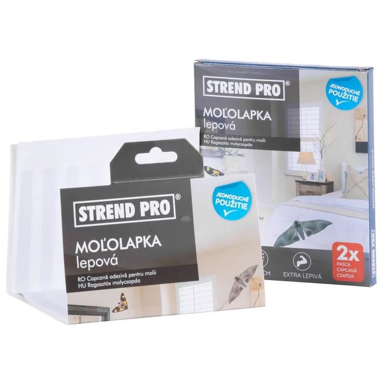 Moľolapka Strend Pro – lepová pasca na šatníkové mole, 21x11 cm, 2 ks