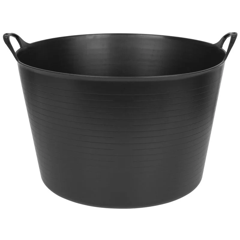 Stavebné vedro Flexi, čierne, s ušami, 55 l, 51,5x39 cm