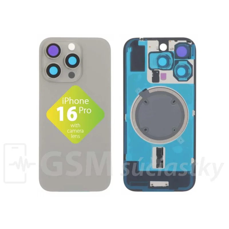 iPhone 16 Pro - Zadné sklo housingu Natural Titanium