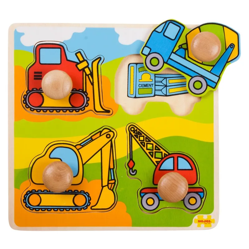 Bigjigs Toys Moje prvé vkladacie puzzle - Stavebné stroje