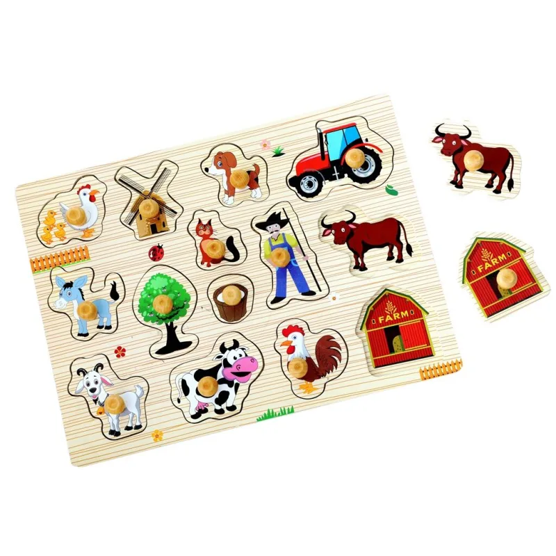 2Kids Toys Drevené puzzle Farma 14 dielikov