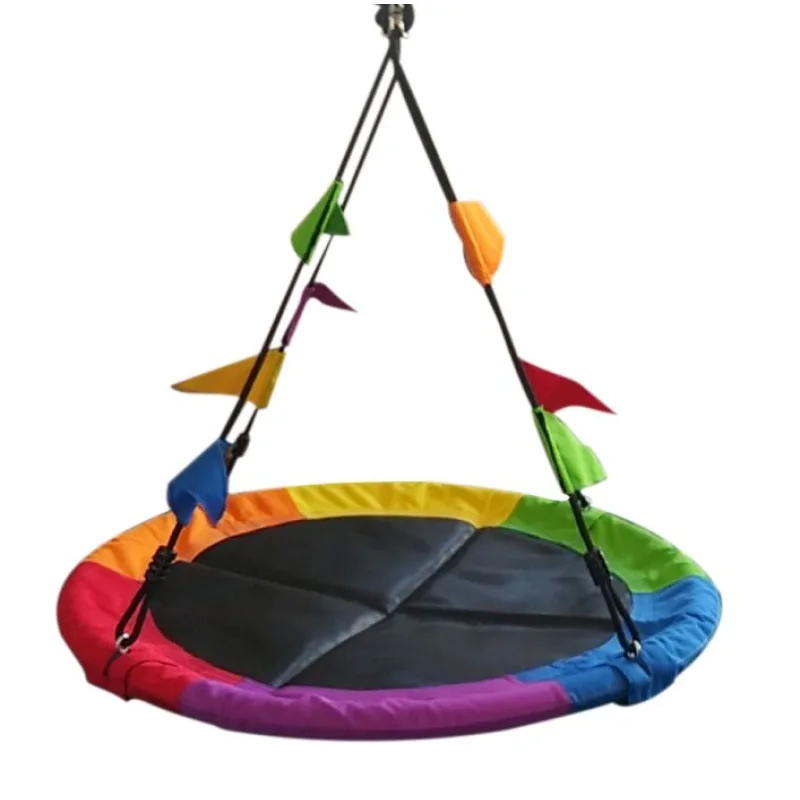 Dvěděti Hojdačka Bocianie hniezdo s vlajkami farebné 100 cm