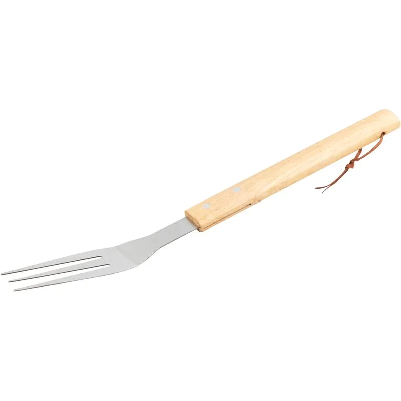 Vidlička Strend Pro Grill, na grilovanie a opekanie, s drevenou rúčkou, nerez