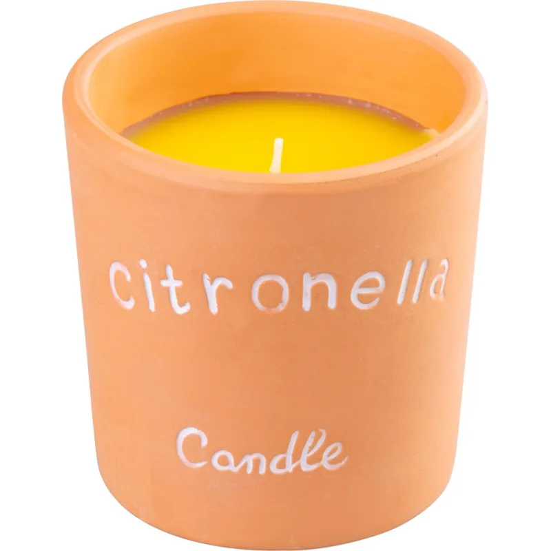 Sviečka proti komárom Citronella, terakota, 185 g, 100x100 mm