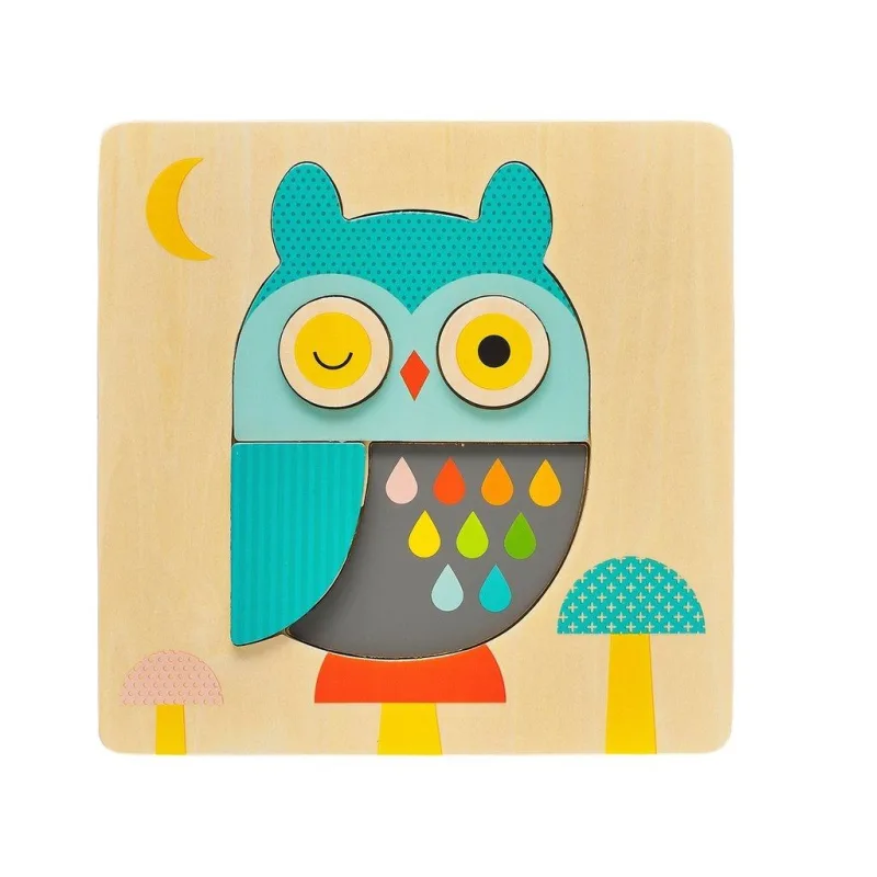 Petitcollage Drevené puzzle Sova