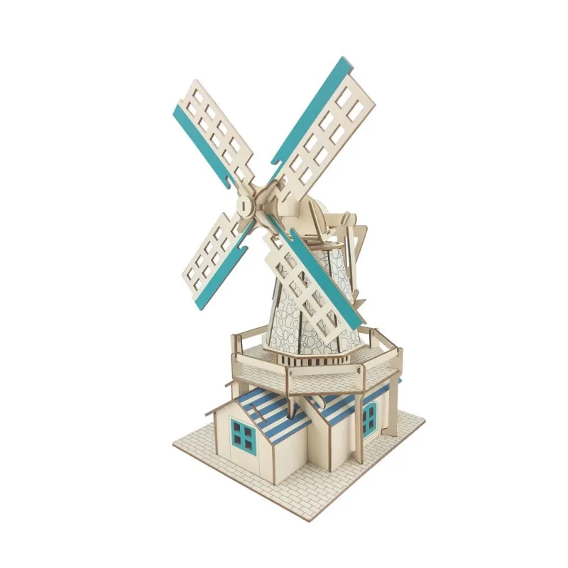 Woodcraft Drevené 3D puzzle Holandský veterný mlyn 77 ks