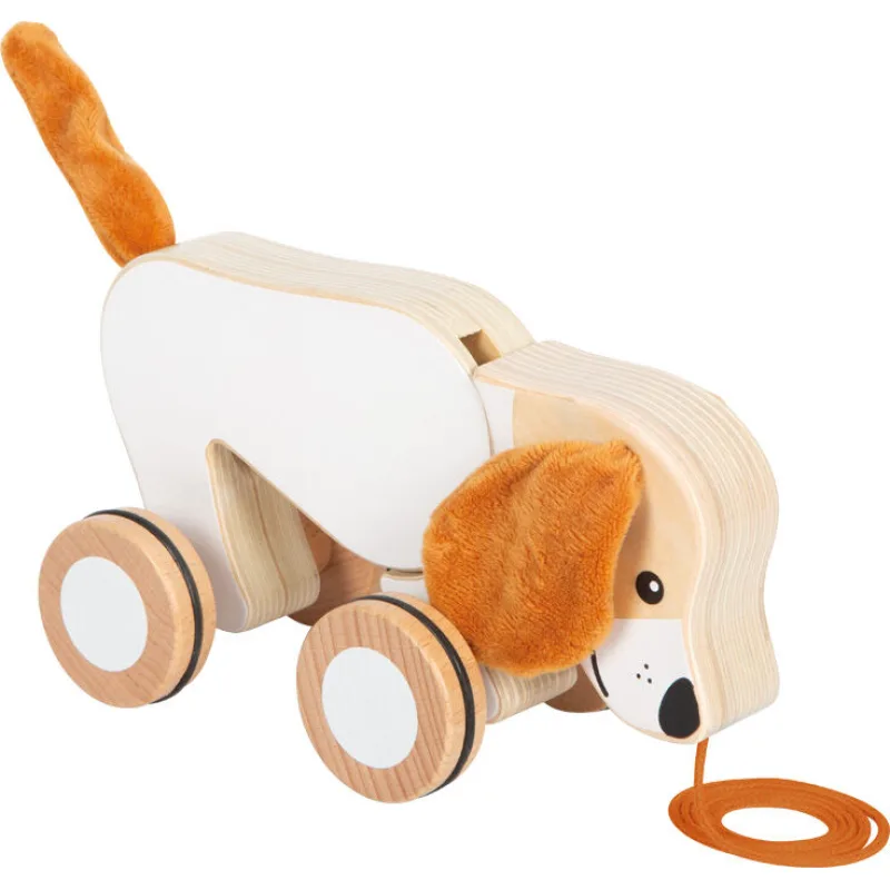 Drevená ťahacia hračka Psík so šuštivými uškami