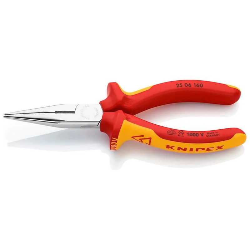 Kliešte KNIPEX 25 06 160 – 160 mm, polgulaté, rovné, rádio., CrV, VDE