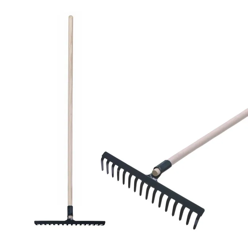 Hrable záhradné 16-zubé, oceľové, s drevenou násadou 160 cm