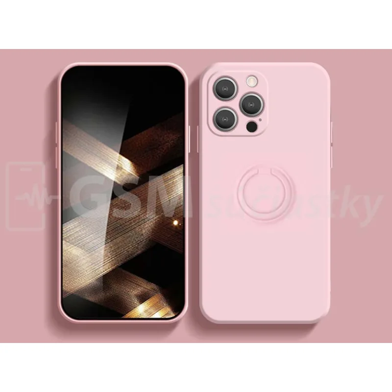 ELEGANCE Puzdro s krúžkom na prst iPhone 13 Pro, Ružové