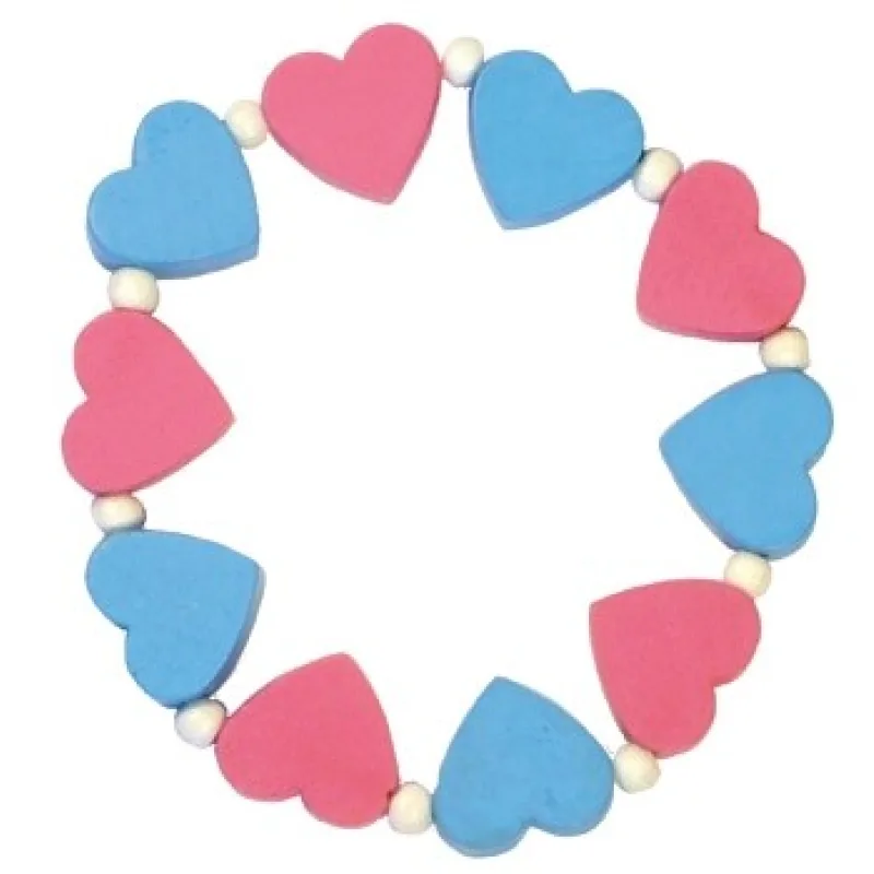 Detoa Detský náramok s ružovými a modrými srdiečkami