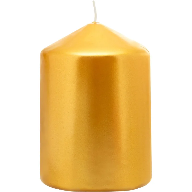 Zlatá sviečka MagicHome, 7×10 cm, metalický efekt, 35 h horenia